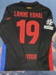 24 25 Barca Away Black No.19 Yamal Long Sleeve Soccer Jerseys