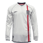 2002 England Long Sleeve Home Retro Jersey