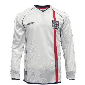 2002 England Long Sleeve Home Retro Jersey