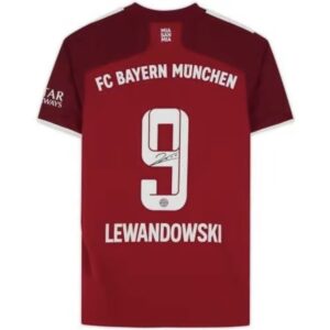 Robert Lewandowski Bayern Munich AutographedAdidas 2021 -2022 Red Jersey-Fanatics AuthenticCertified-Soccer Memorabilia