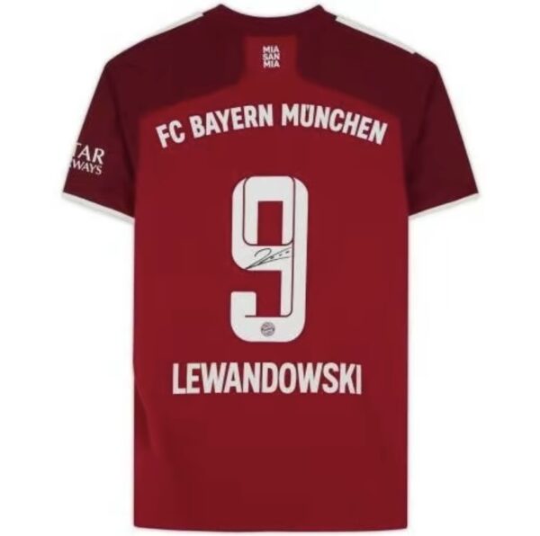 Robert Lewandowski Bayern Munich AutographedAdidas 2021 -2022 Red Jersey-Fanatics AuthenticCertified-Soccer Memorabilia