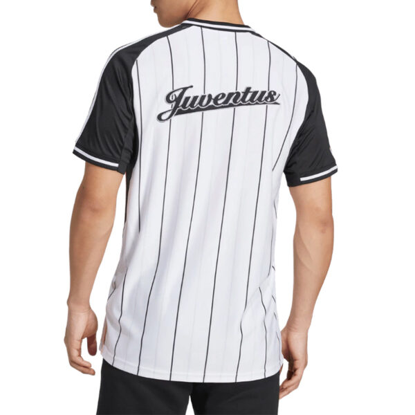 25/26 Men's Juventus Short-Sleeved Baseball Shirt Football Jersey Stripes White