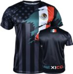 Fury Mexico and USA Flag Mix Soccer Jersey.Mexico Shirt black