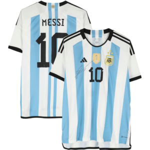 Lionel Messi Argentina National Team Autographed 2024 adidas Replica Jersey - Front Signed - World Cup Champions Patch - Fanatics Authentic Certified - Soccer Memorabilia
