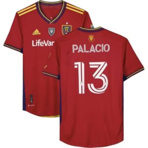 Nelson Palacio Real Salt Lake Autographed Match Used #13 Red Jersev from the 2023 MLS Season Size M-Fanatics Authentic Certified-Soccer