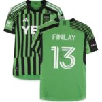 Ethan Finlay Austin FC Autographed Match-Used #13Green Jersey from the 2024 MLS Season -Size SFanatics Authentic Certified-Soccer Memorabilia