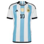 IN HAND WORLD CUP MESSI ARGENTINA NATIONAL TEAM ADIDAS 2022 WINNERS JERSEY