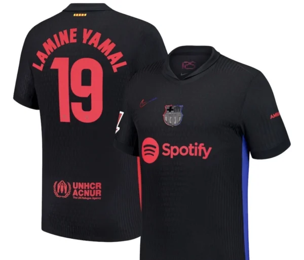 Black Soccer Jersey Lamine Yamal 19 Player Version Slim Fit